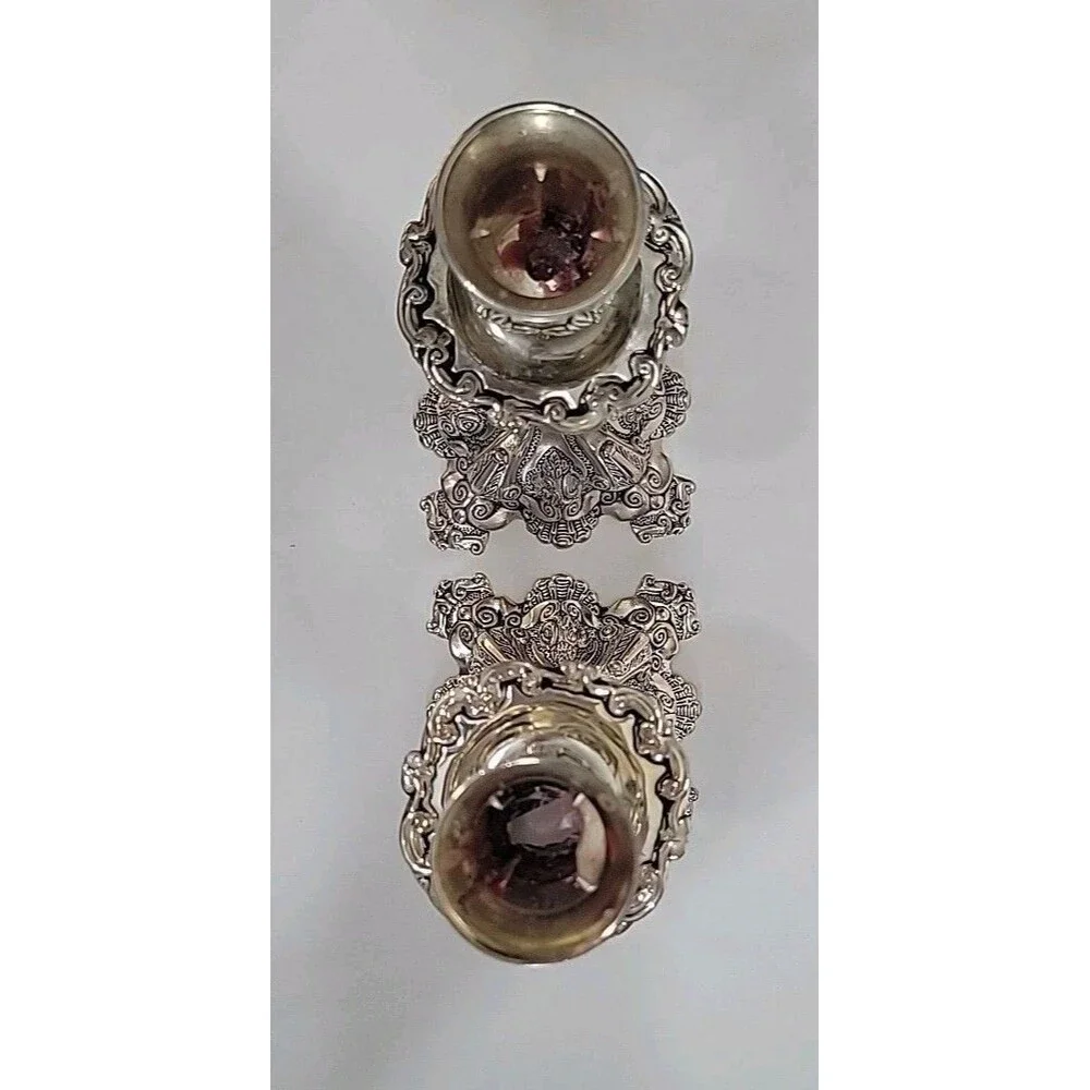 2 Vintage Godinger BAROQUE Style Ornate Silver-Plated 11.5